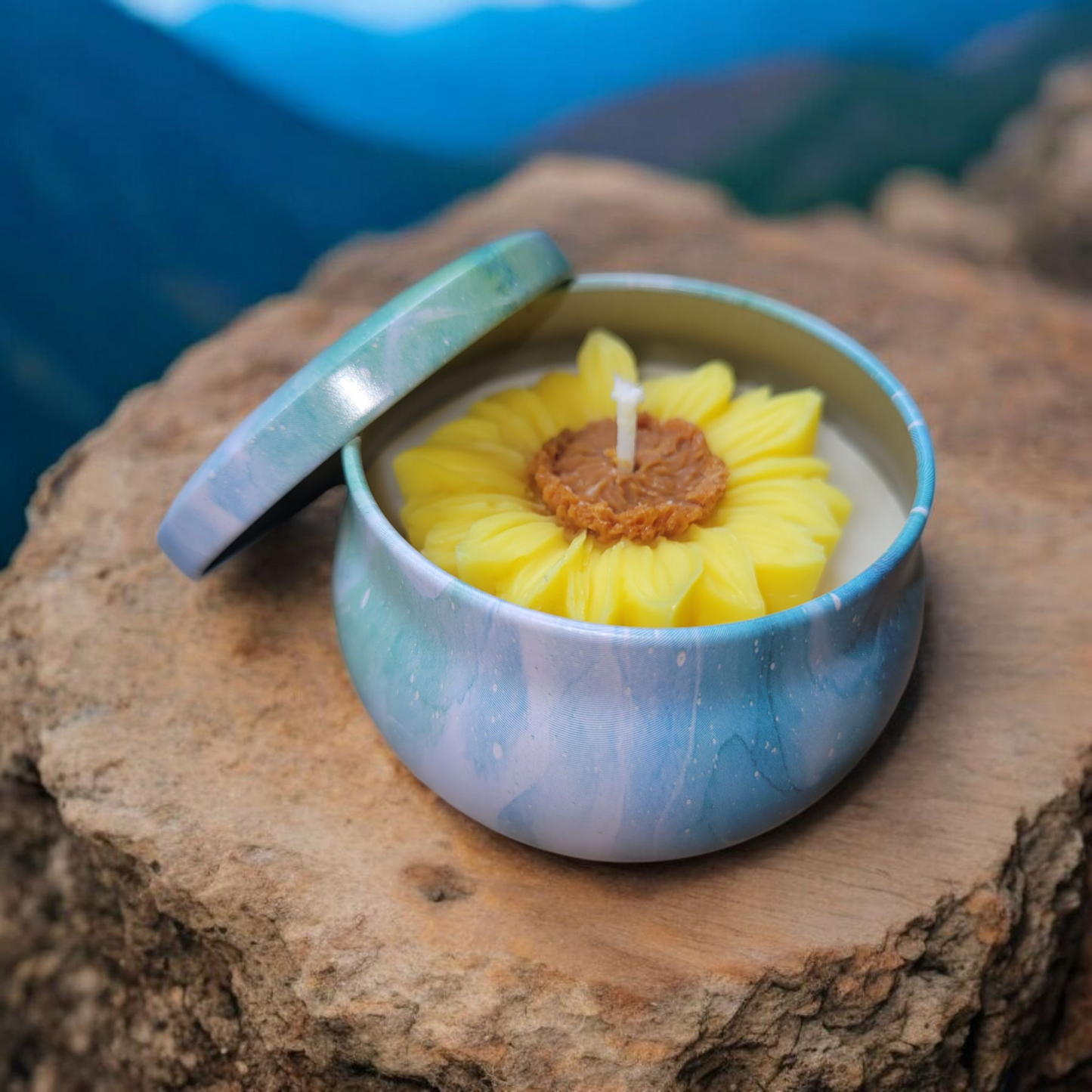 Vanilla Pumpkin Flower Tin Candle