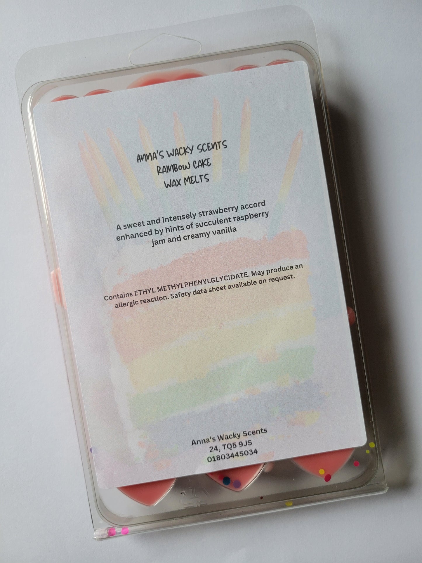 Rainbow Cake 18pk Heart Wax Melts