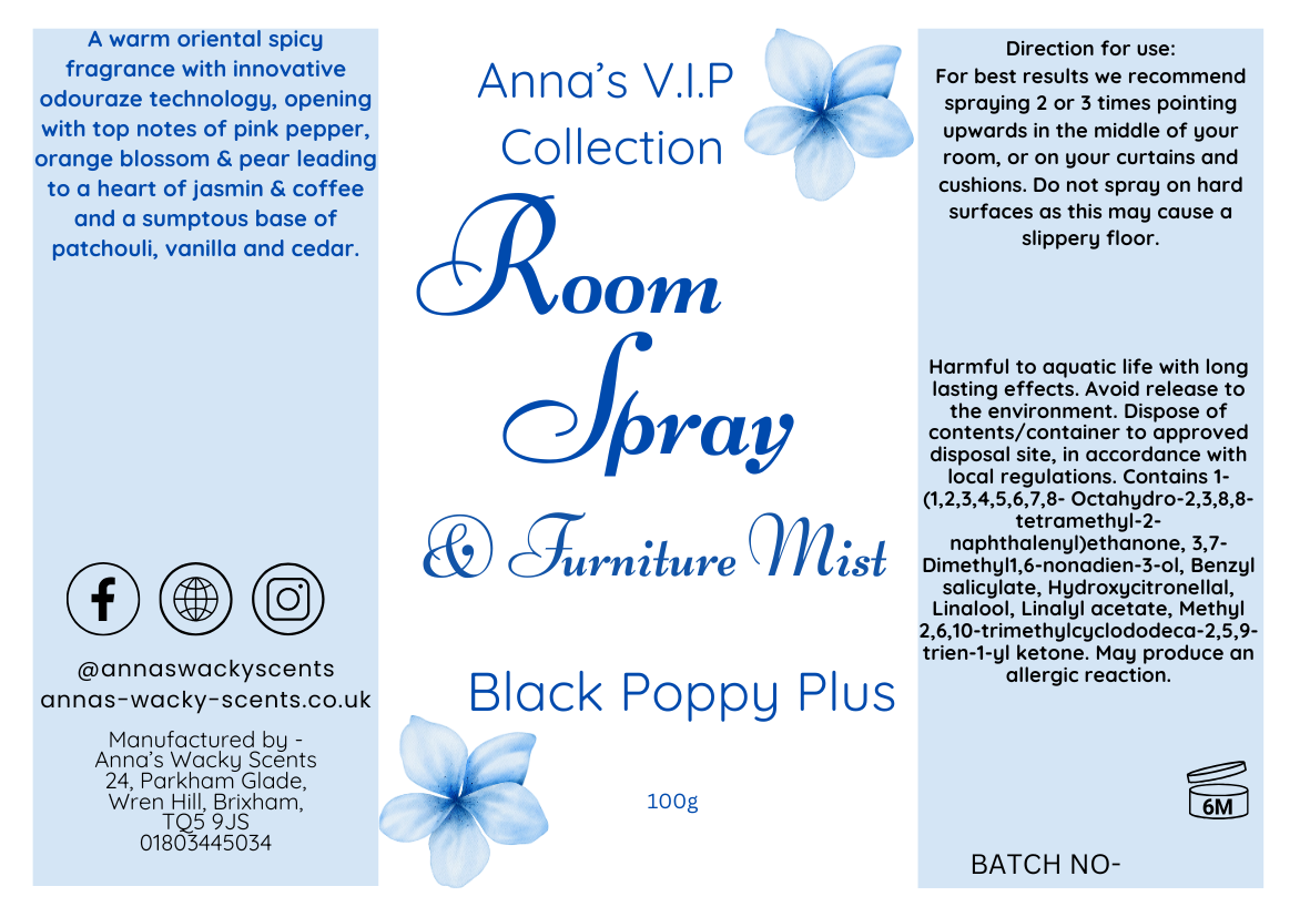 Black Poppy Plus Odouraze Room Spray