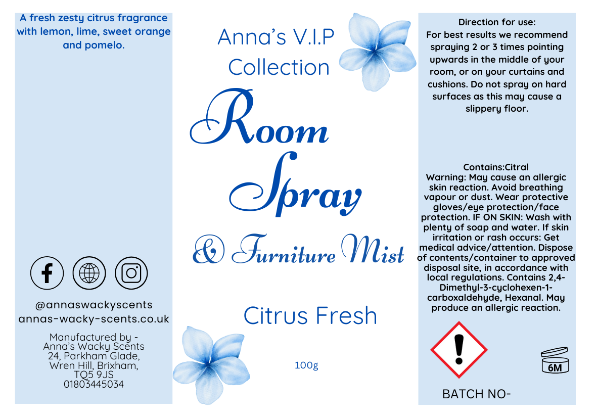 Citrus Fresh Odouraze Room Spray