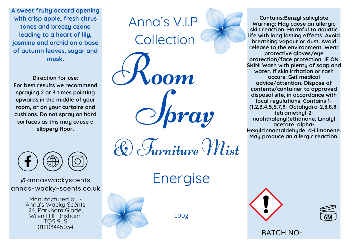 Energise Room Spray