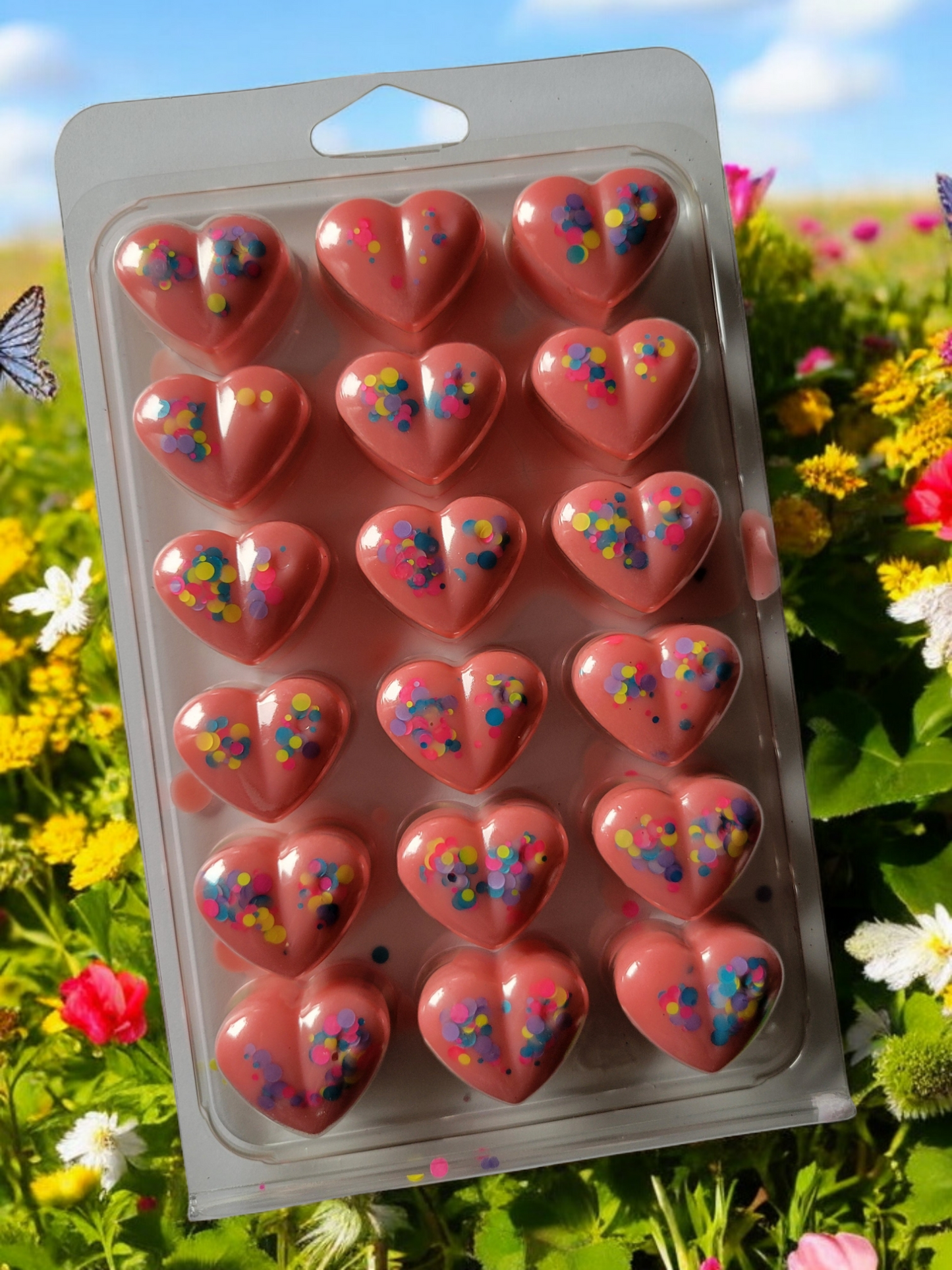 Rainbow Cake 18pk Heart Wax Melts