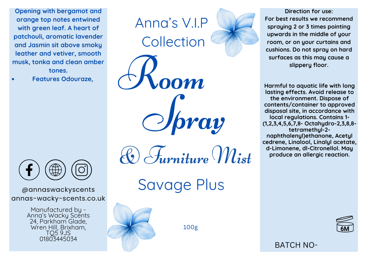 Savage Plus Odouraze Room Spray